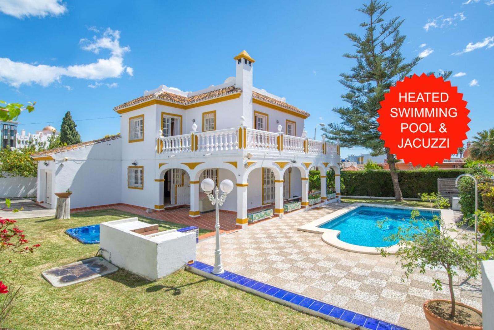 Villa Marina - 5 Min Walk To The Beach, Heated Pool, Spa, 5 Bedrooms Benalmádena