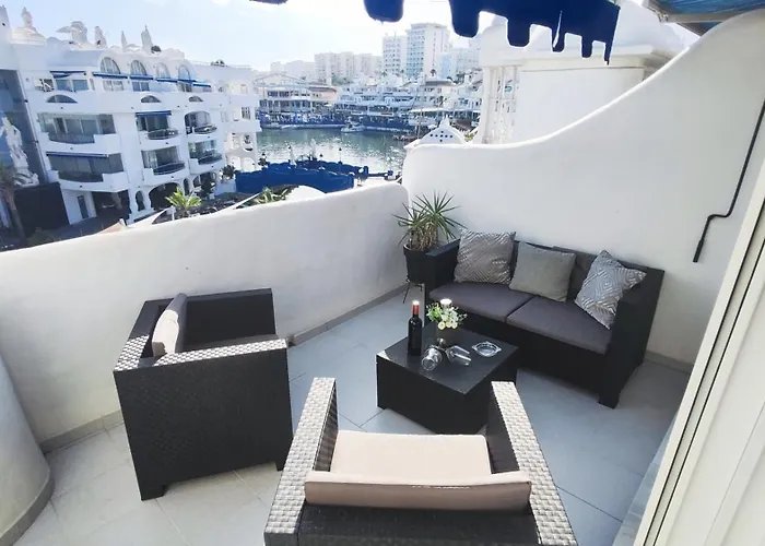 Apartment In Puerto Marina With Beautiful Views Of The Sea And The Boats